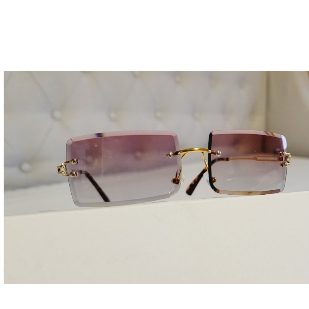 Rimless ombre pink sunglasses - Picture 5 of 11